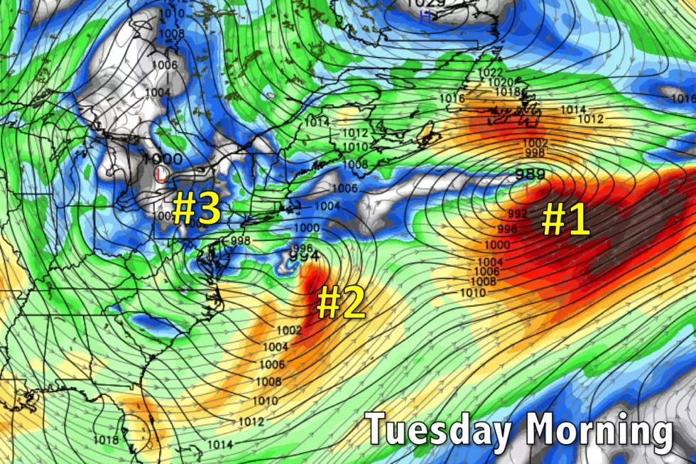 Three storms are potentially lining up to impact the Garden State in the Monday to Wednesday time frame. (Map: WeatherBell Analytics)